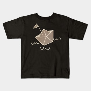 origami sailboat at night Kids T-Shirt